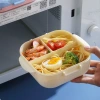 INS square compartments plastic lunch box with tableware, portable student lunch box, microwave bento box, salad box Application Scenario